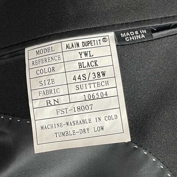Alain Dupetit Suittech Blazer Sport Coat Jacket Men 44S Black 2 Button NEW - Picture 6 of 12